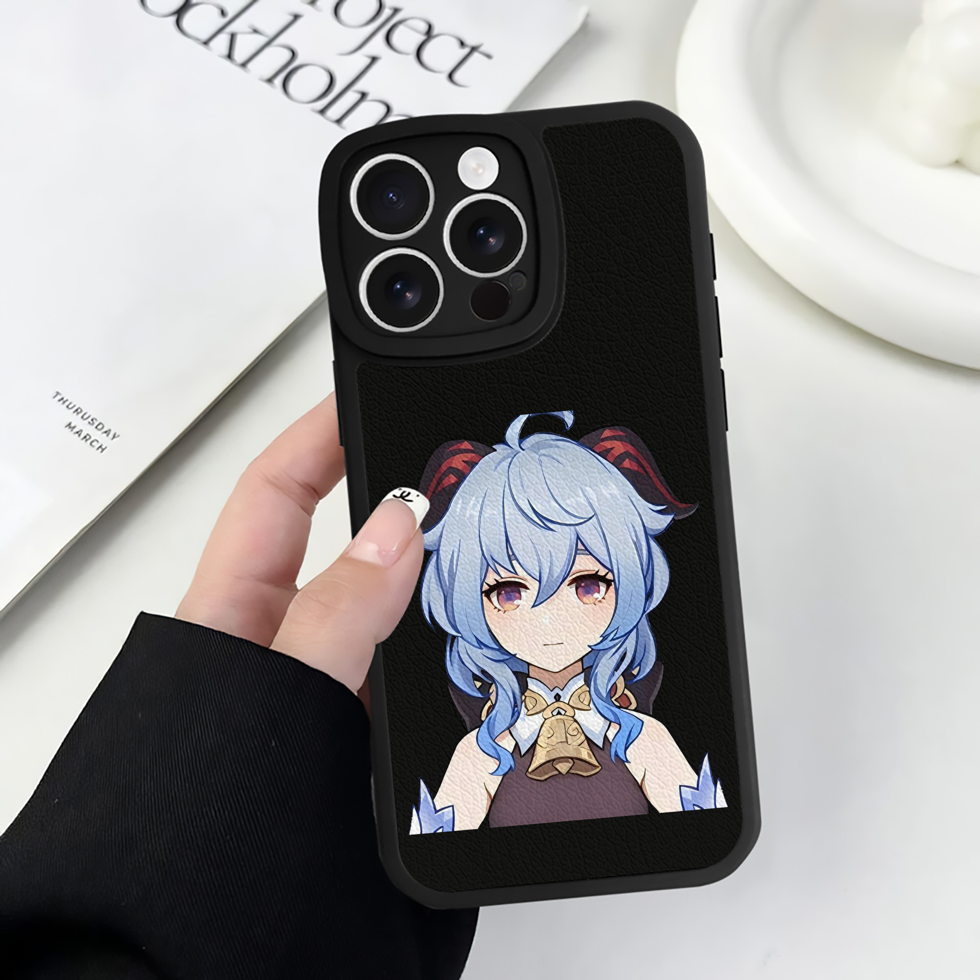 げんし神 甘雨 かんう genshin Ganyu 【iPhone 16シリーズ対応】シリコンスマホケース（レザー調） 材質：シリコン